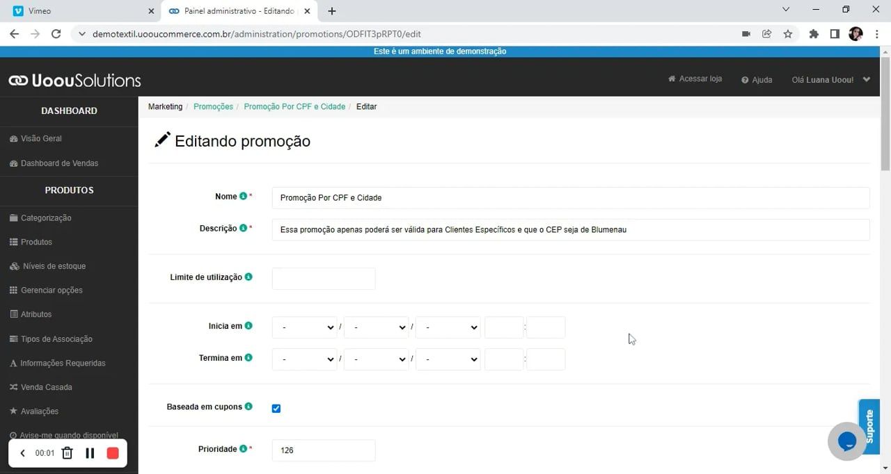 Imagem do vídeo Criar promoção por CPF e Região