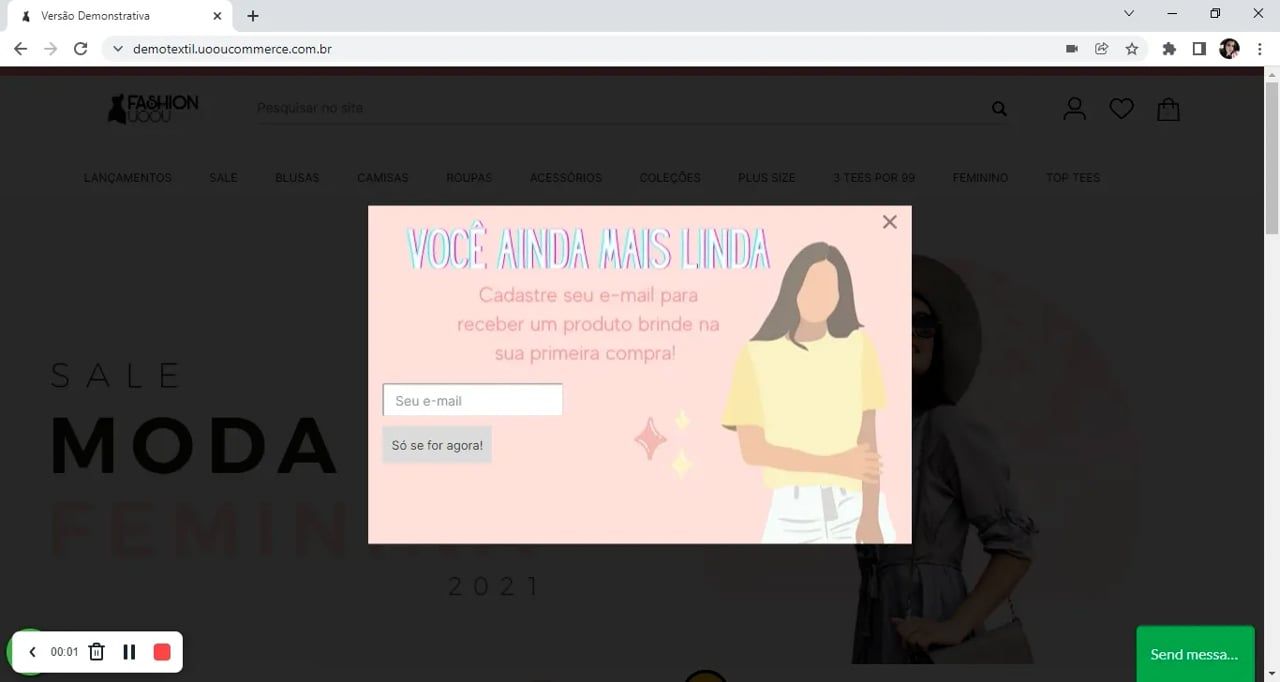 Imagem do vídeo Pop Up Newsletter