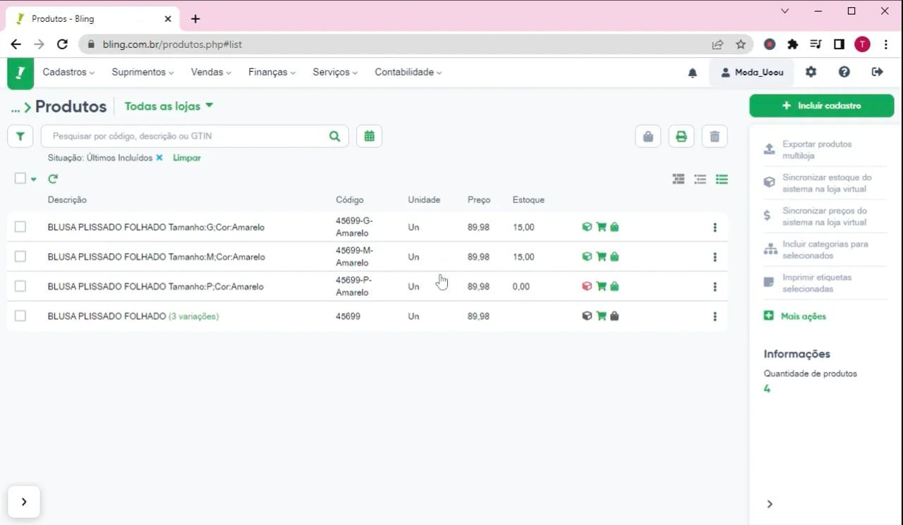 Imagem do v&iacute;deo Como lan&ccedil;ar estoque no produto dentro do Bling