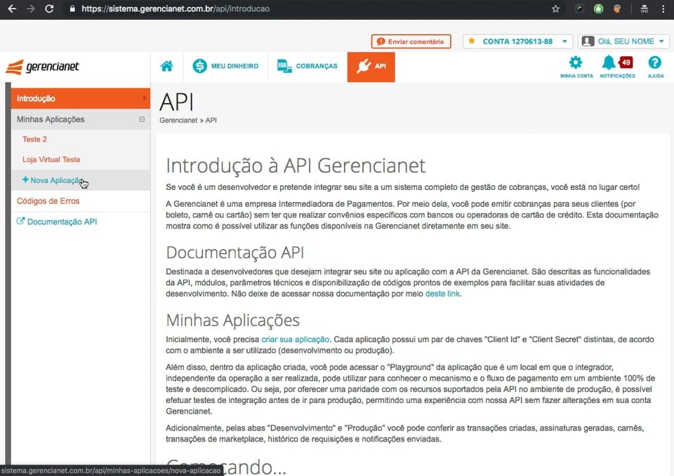 Imagem do v&iacute;deo Uoou - Loja Virtual - Como gerar os tokens da Gerencianet?