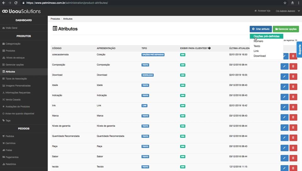 Imagem do v&iacute;deo Produtos - Atributos - Editando um atributo