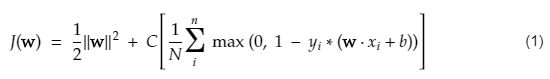 The cost function for SVM The cost function for SVM
