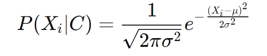 Gaussian Naïve Bayes Formula