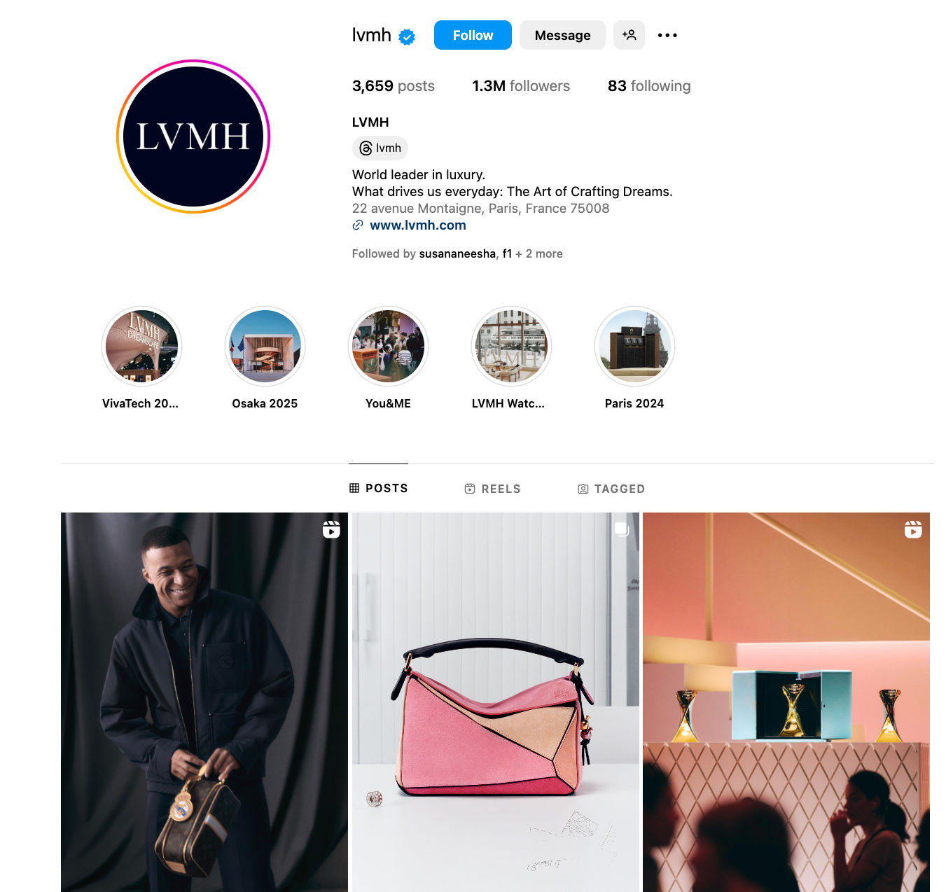 LVHM Instagram Page