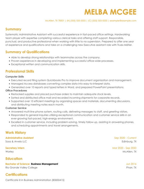 Functional Resume