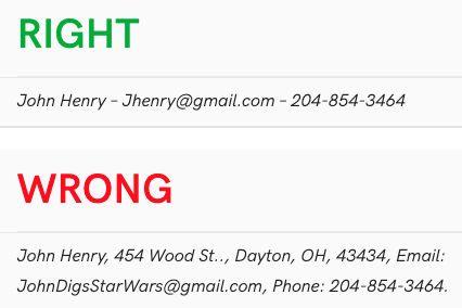 Present your contact information well