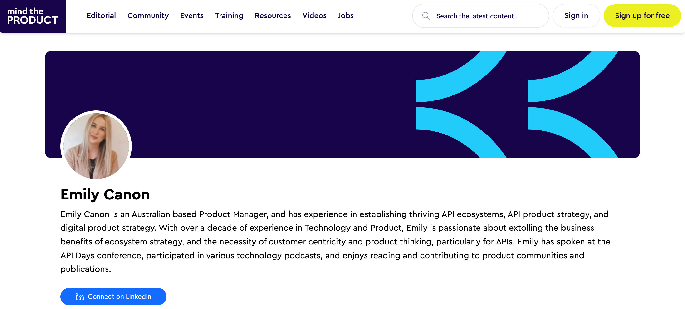 Mind the Product Website Page