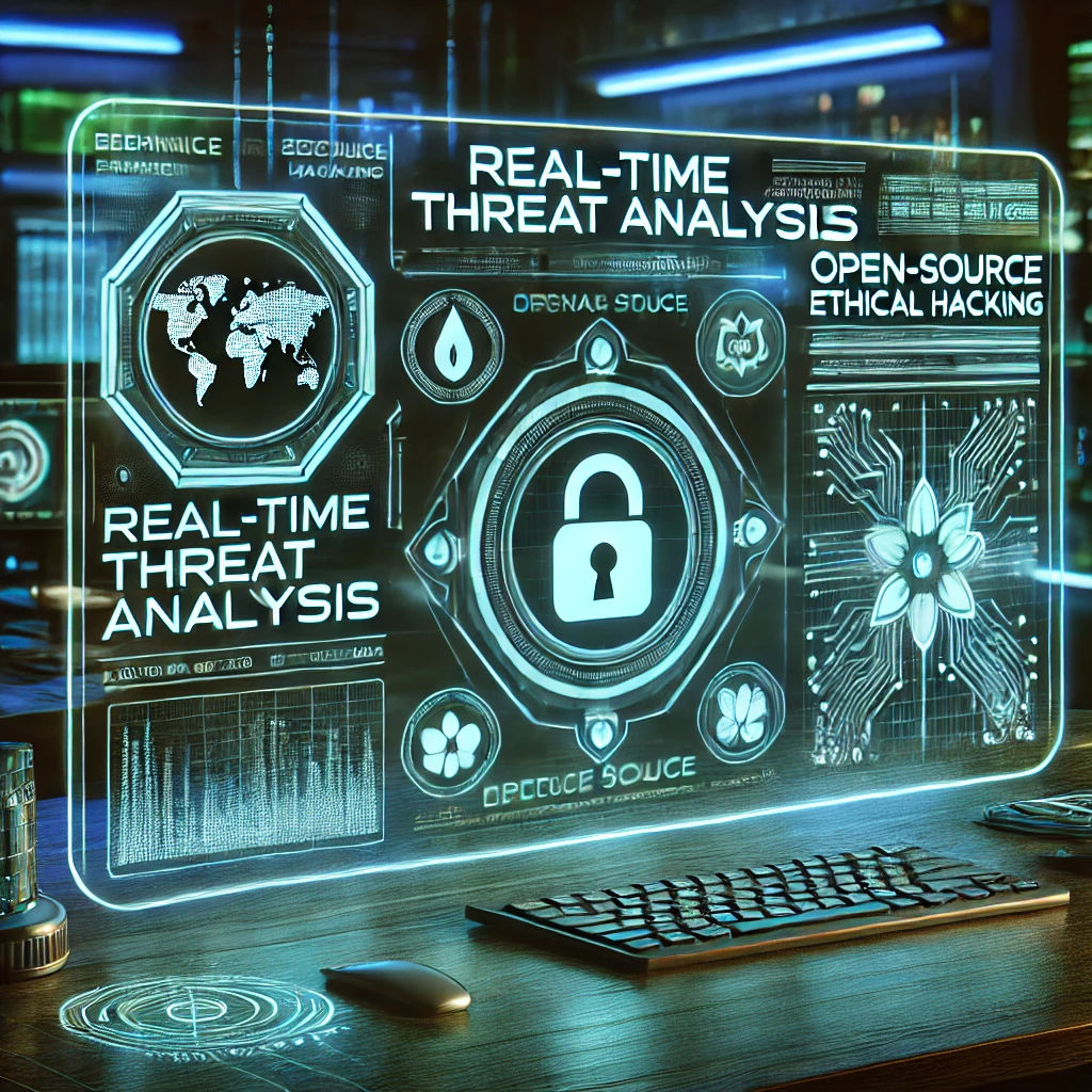 Holographic Illustration of Cybersecurity and Ethical Hacking Workspace