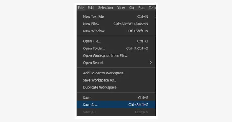 A screenshot of a file menu displaying options like "New File," "Open File," and "Save As..." with corresponding keyboard shortcuts. A screenshot of a file menu displaying options like "New File," "Open File," and "Save As..." with corresponding keyboard shortcuts.