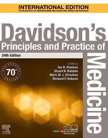 Cover image of Davidson’s Principles and Practice of Medicine textbook, a core resource in internal medicine. Cover image of Davidson’s Principles and Practice of Medicine textbook, a core resource in internal medicine.