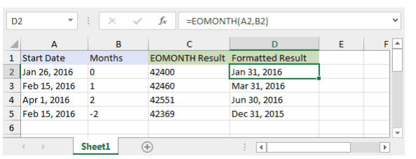 EOMONTH() EOMONTH()