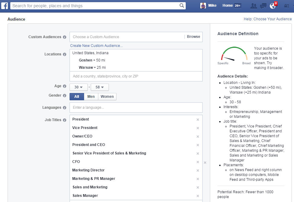 facebook dashboard