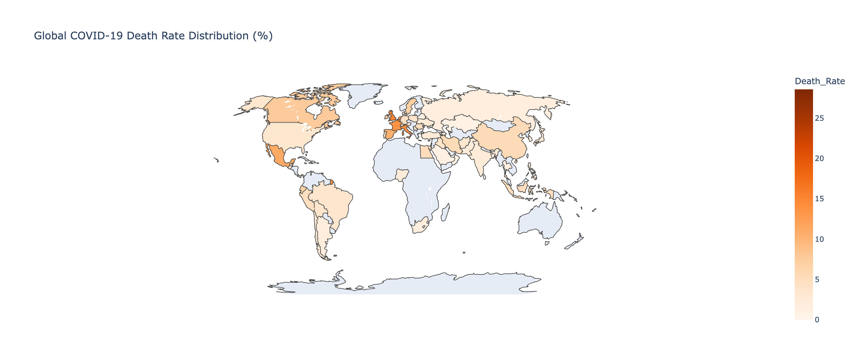 Global COVID-19 Death Rate Distribution Global COVID-19 Death Rate Distribution