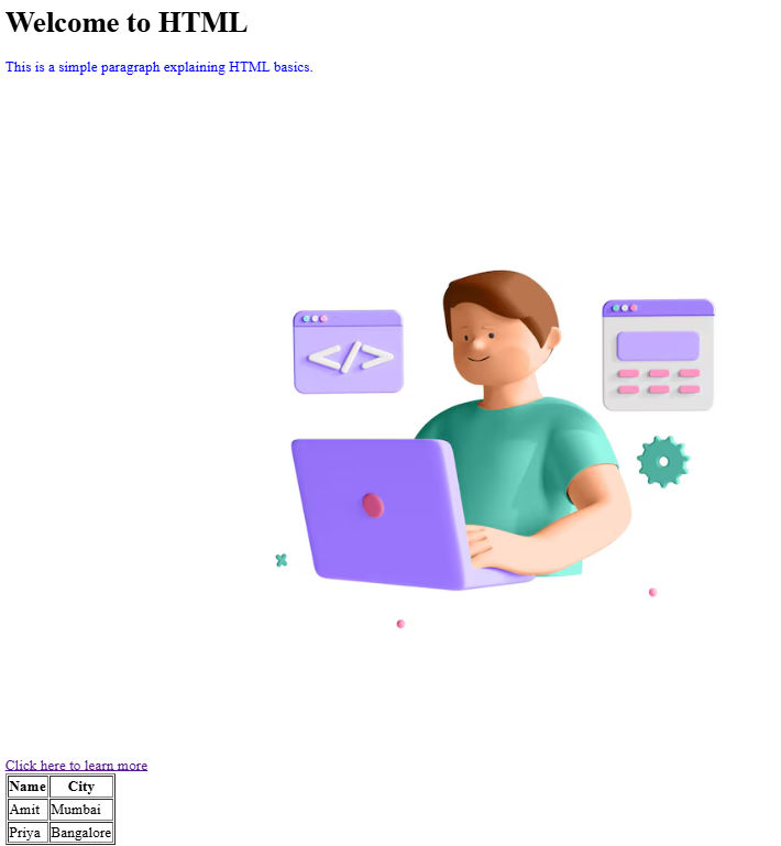 Welcome to HTML Welcome to HTML