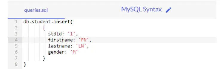 MySQL syntax MySQL syntax