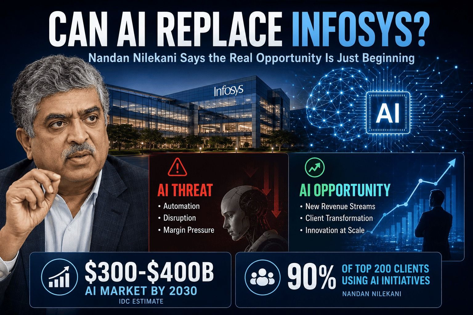 Nandan Nilekani Pushes Back Against AI Fears: "AI Will Amplify, Not Replace" IT Services