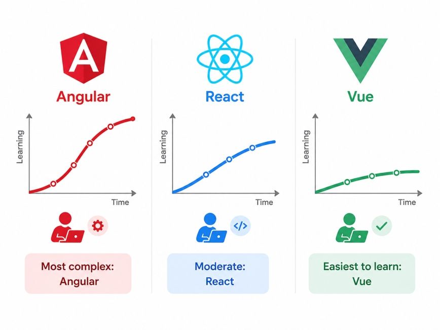 Angular vs React vs Vue Learning Curve Angular vs React vs Vue Learning Curve