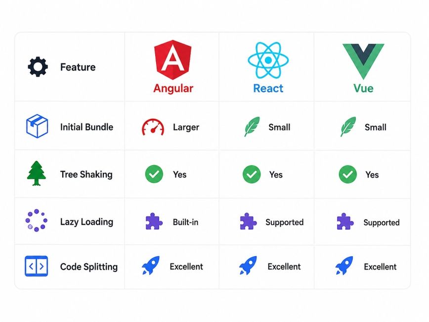 Angular vs React vs Vue Bundle Size Angular vs React vs Vue Bundle Size