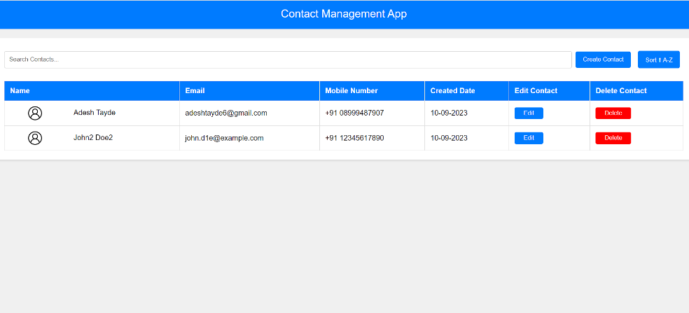 Contact Management app Contact Management app