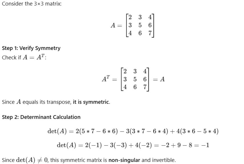 Solved example of a 3x3 matrix