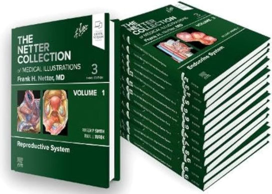 Book cover of The Netter Collection of Medical Illustrations, a visual guide for medical students. Book cover of The Netter Collection of Medical Illustrations, a visual guide for medical students.