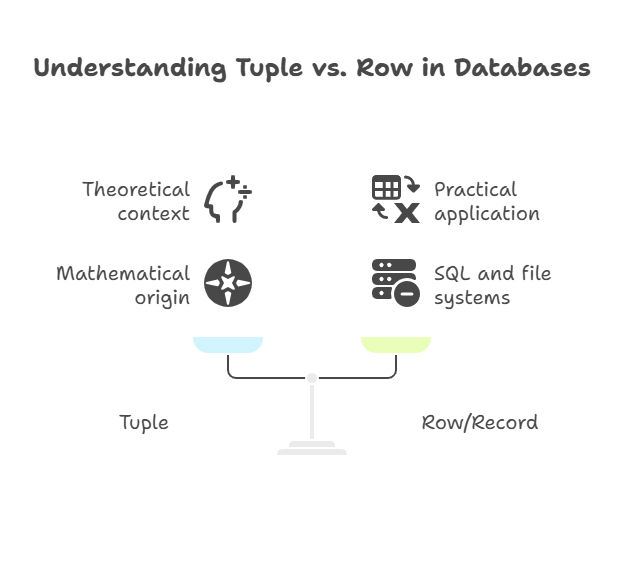  Difference between Tuple and Row in DBMS