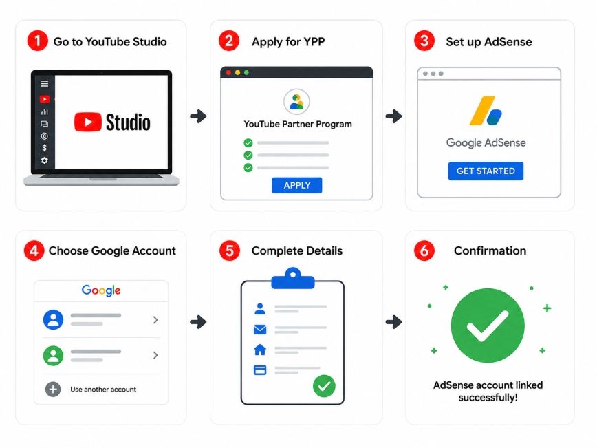 How to link AdSense account to YouTube channel for the first time How to link AdSense account to YouTube channel for the first time