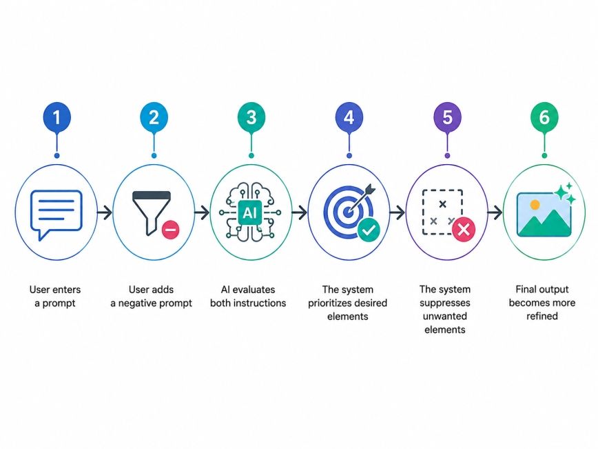 The Basic Process of How Negative Prompts Work in AI Models The Basic Process of How Negative Prompts Work in AI Models