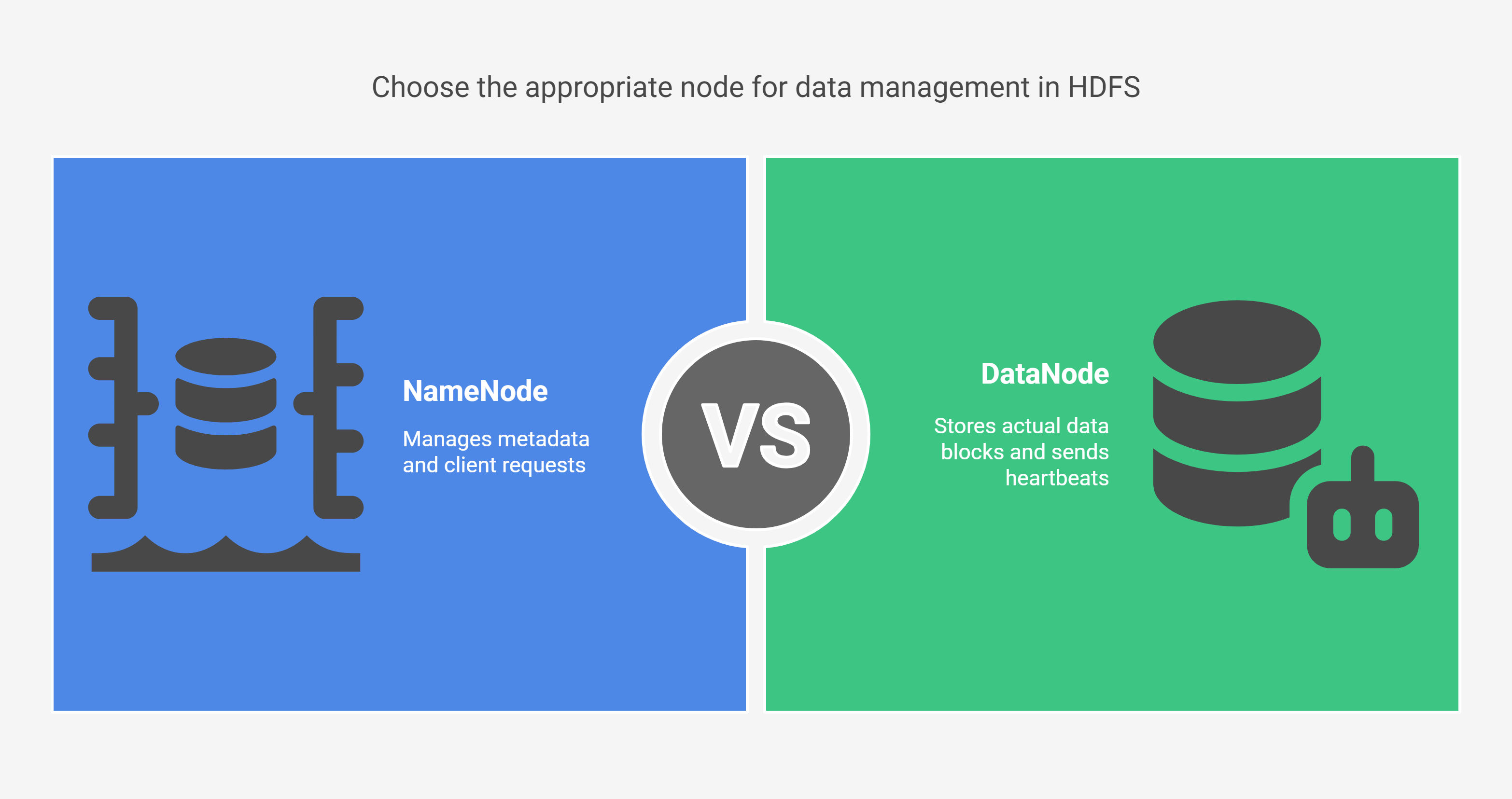 Choose the appropriate node for data management in HDFS Choose the appropriate node for data management in HDFS