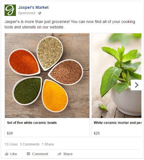 Carousel facebook marketing