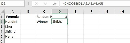 CHOOSE() CHOOSE()