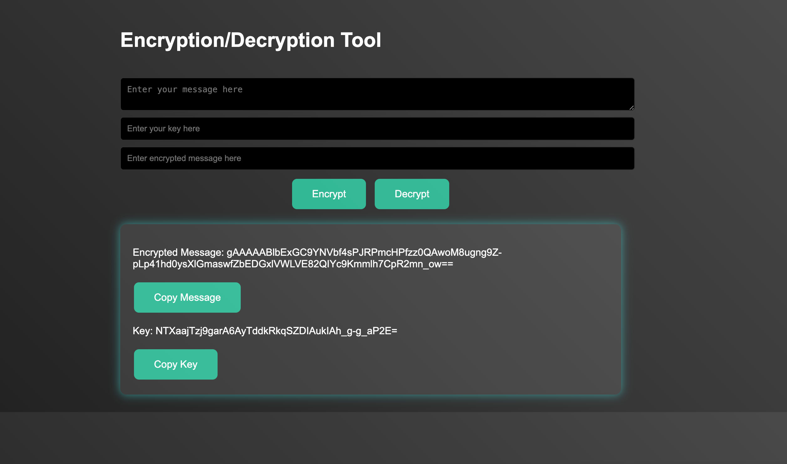 Encryption & Decryption Tool Encryption & Decryption Tool