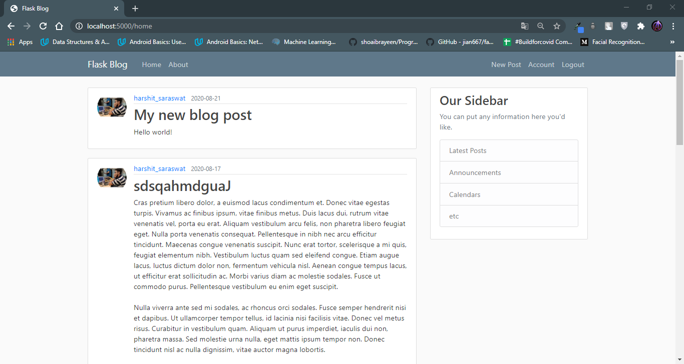 Personal Blog Website Personal Blog Website