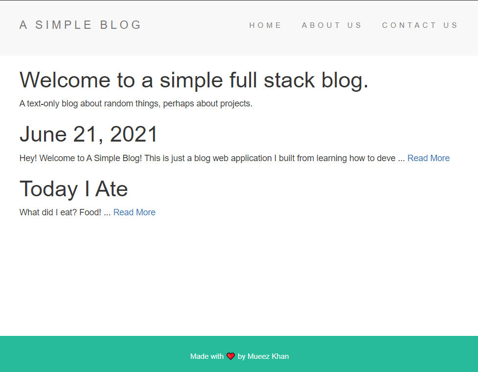 Simple Blog Page Simple Blog Page