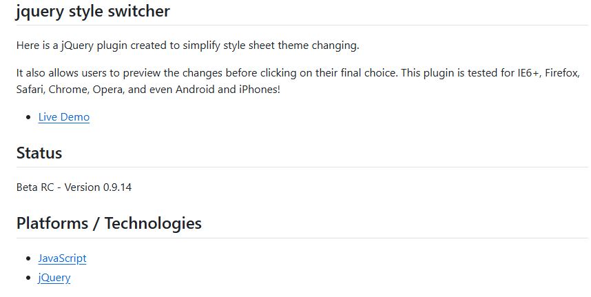 Styles Switcher Styles Switcher