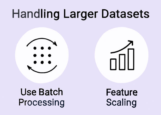 Batch processing and feature scaling for large datasets