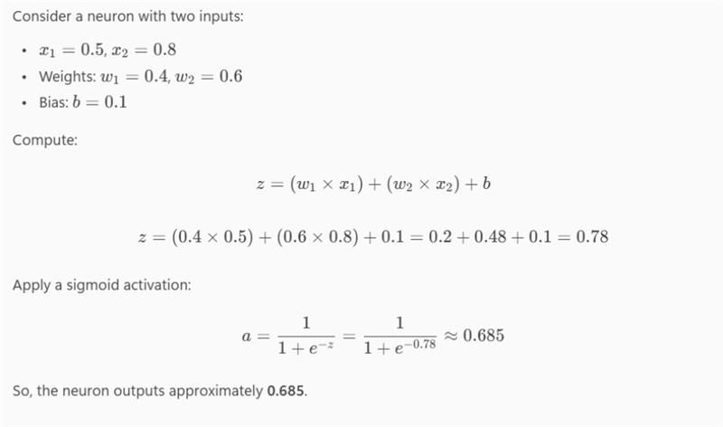 Minimal Numeric Example (One Neuron) Minimal Numeric Example (One Neuron)