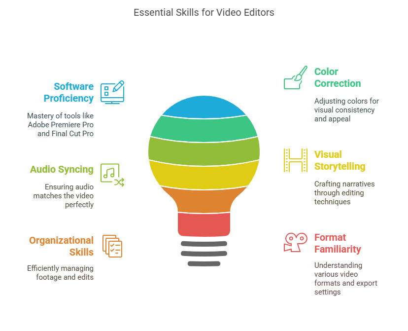 Skills needed to become a video editor