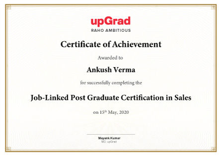 Job Linked Pg Certification In Sales