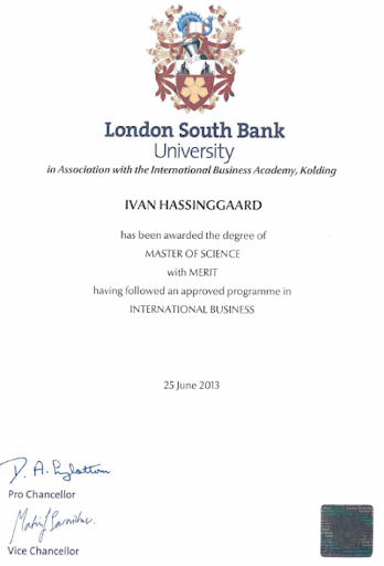 Master in Data Science degree (LSBU Certificate)