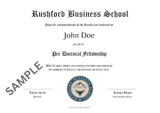 Pre Doctoral Fellowship Program from Rushford Business School