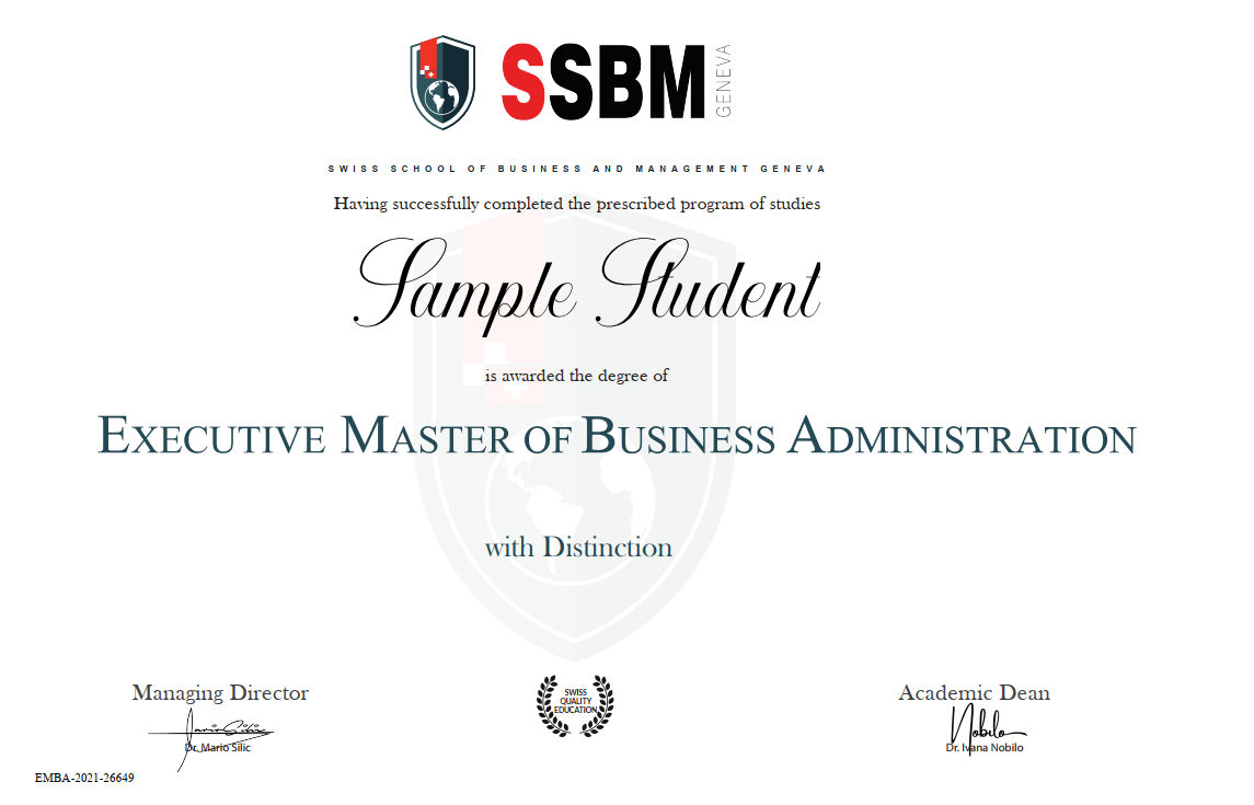  Executive MBA degree