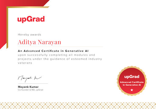  Complete the Generative AI course successfully to obtain this recognition: