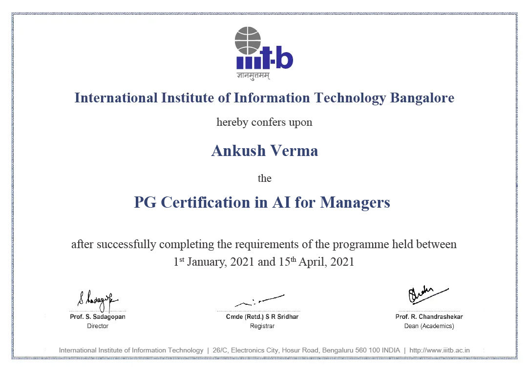 PG Certification in AI for Managers