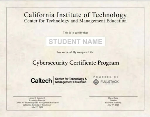 Caltech Cybersecurity Certificate Program 