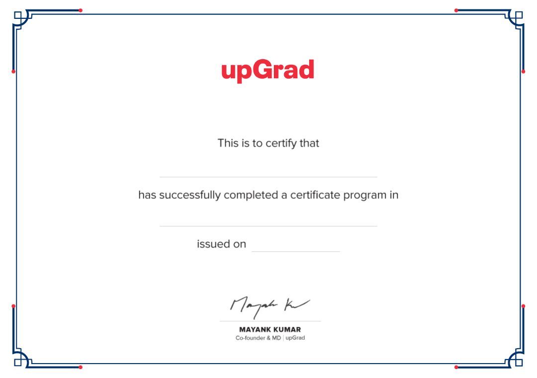 Advanced Certificate in Full Stack Development from upGrad