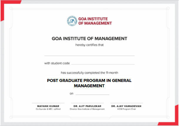 Post Graduate Program in General Management | Goa Institute of Management