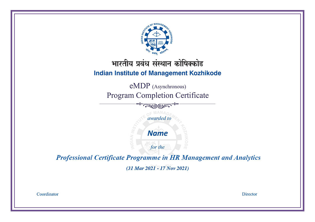 Professional Certificate Programme in HR Management and Analytics