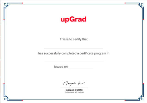 Professional Certificate in Digital Marketing  from upGrad