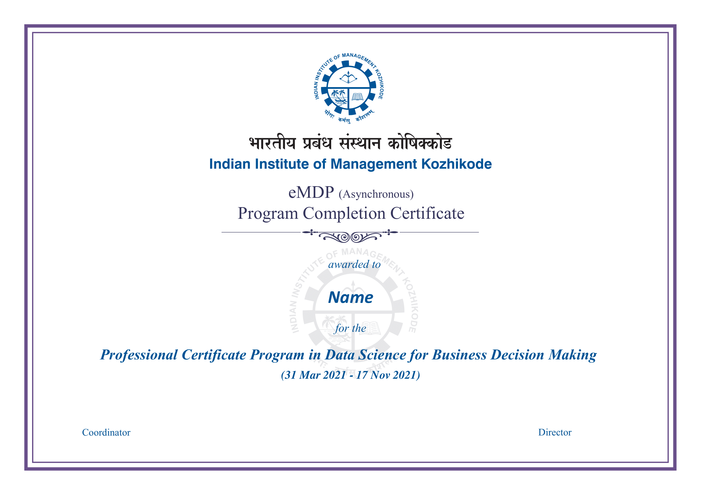 Professional Certificate Programme